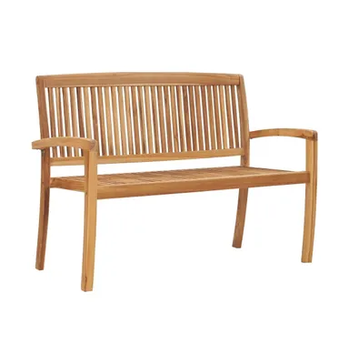 2-Seater Stacking Patio Bench 50.6" Solid Teak Wood