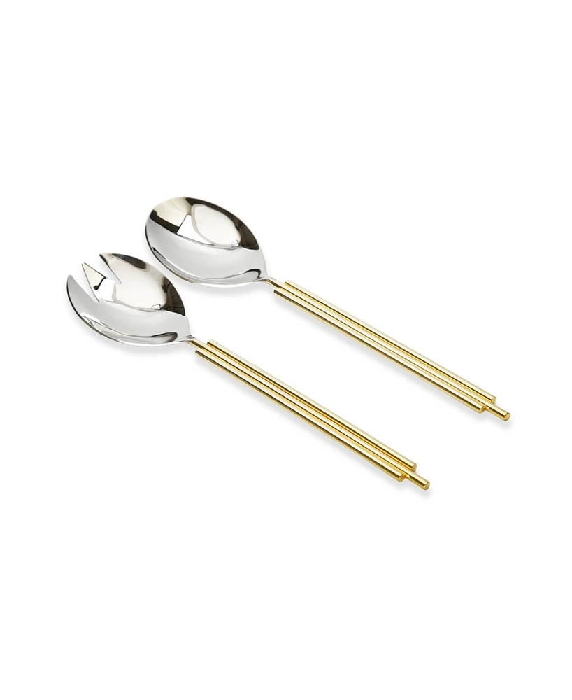 Classic Touch Salad Servers with Symmetrical Design, Set of 2
