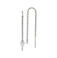 Chisel Stainless Steel Polished Triangle Dangle Threader Earrings