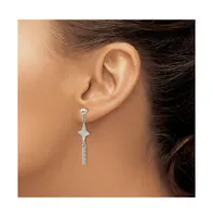 Chisel Stainless Steel Polished Starburst Dangle Earrings