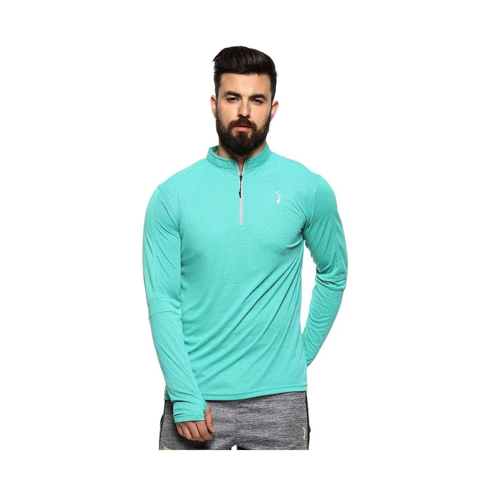 Campus Sutra Men's Mint Green Basic Active wear T-Shirt