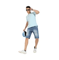 Campus Sutra Men's Icy Blue Basic Regular Fit T-Shirt