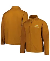 Men's Dunbrooke Tan Los Angeles Chargers Journey Workwear Tri-Blend Full-Zip Jacket