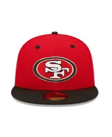 Men's New Era Scarlet, Black San Francisco 49ers Flipside 2Tone 59FIFTY Fitted Hat