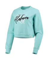 Women's League Collegiate Wear Light Blue Alabama Crimson Tide Corded Timber Cropped Pullover Sweatshirt