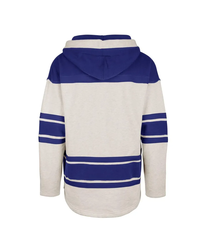 Men's '47 Brand Oatmeal Tampa Bay Lightning Rockaway Lace-Up Pullover Hoodie