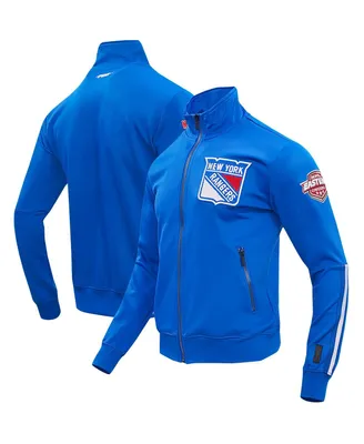 Men's Pro Standard Blue New York Rangers Classic Chenille Full-Zip Track Jacket
