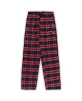 Men's Concepts Sport Navy, Red Distressed New England Patriots Big and Tall Flannel Sleep Set