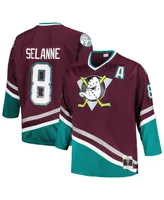 Men's Mitchell & Ness Teemu Selanne Purple Anaheim Ducks Big and Tall Blue Line Player Jersey