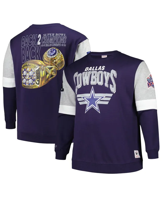 Men's Dallas Cowboys Mitchell & Ness Royal All Over 2.0 Pullover