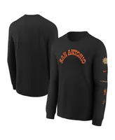 Big Boys Nike Black Distressed San Antonio Spurs 2023/24 City Edition Max90 Long Sleeve T-shirt