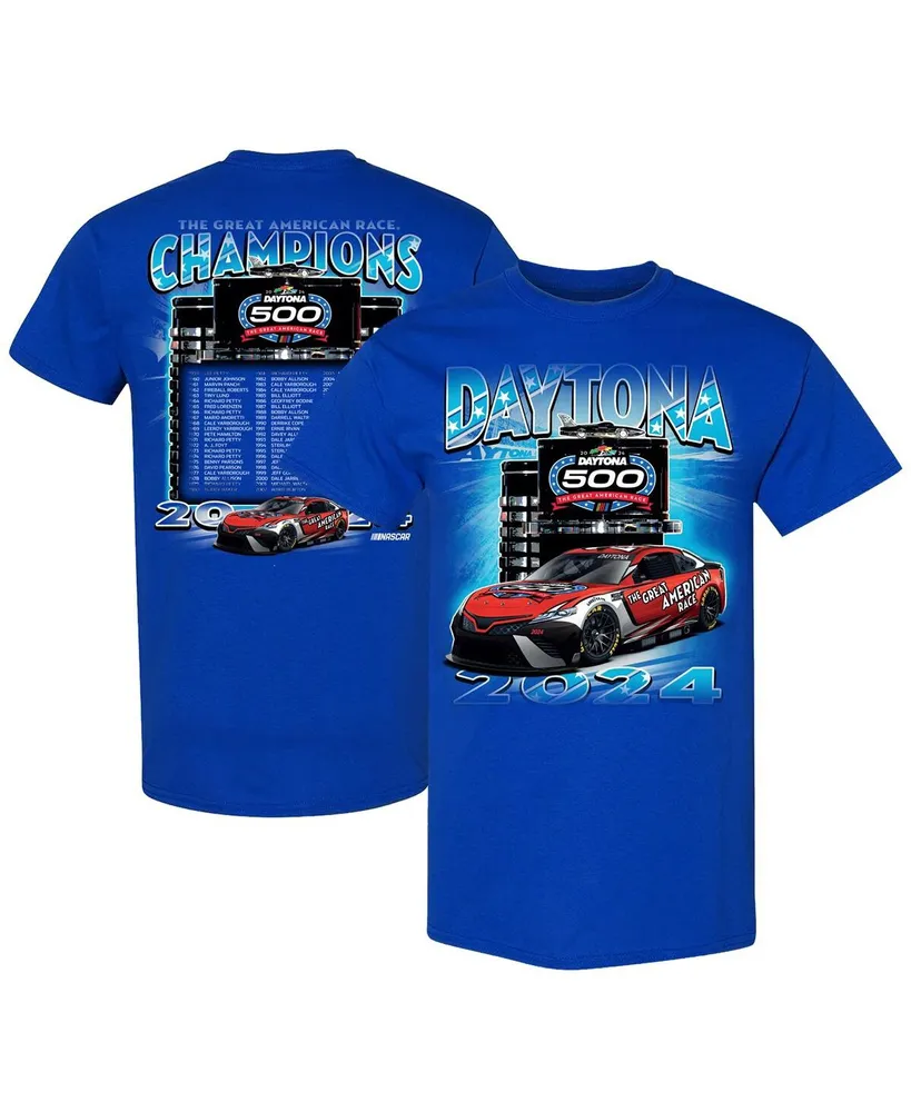 Men's Checkered Flag Sports Blue 2024 Daytona 500 Champions T-shirt