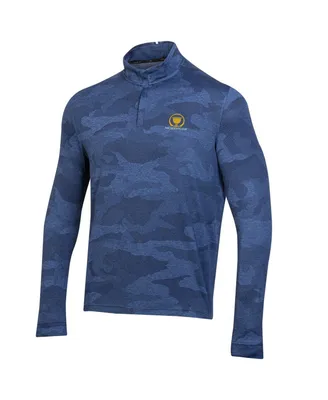 Men's Under Armour Blue 2024 Presidents Cup 3.0 Bandit Camo Quarter-Zip Pullover Top