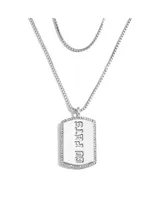 Women's Wear by Erin Andrews x Baublebar New England Patriots Silver Dog Tag Necklace