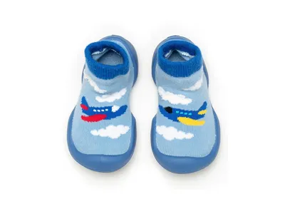 Komuello Infant Boy First Walk Sock Shoes Aeroplane