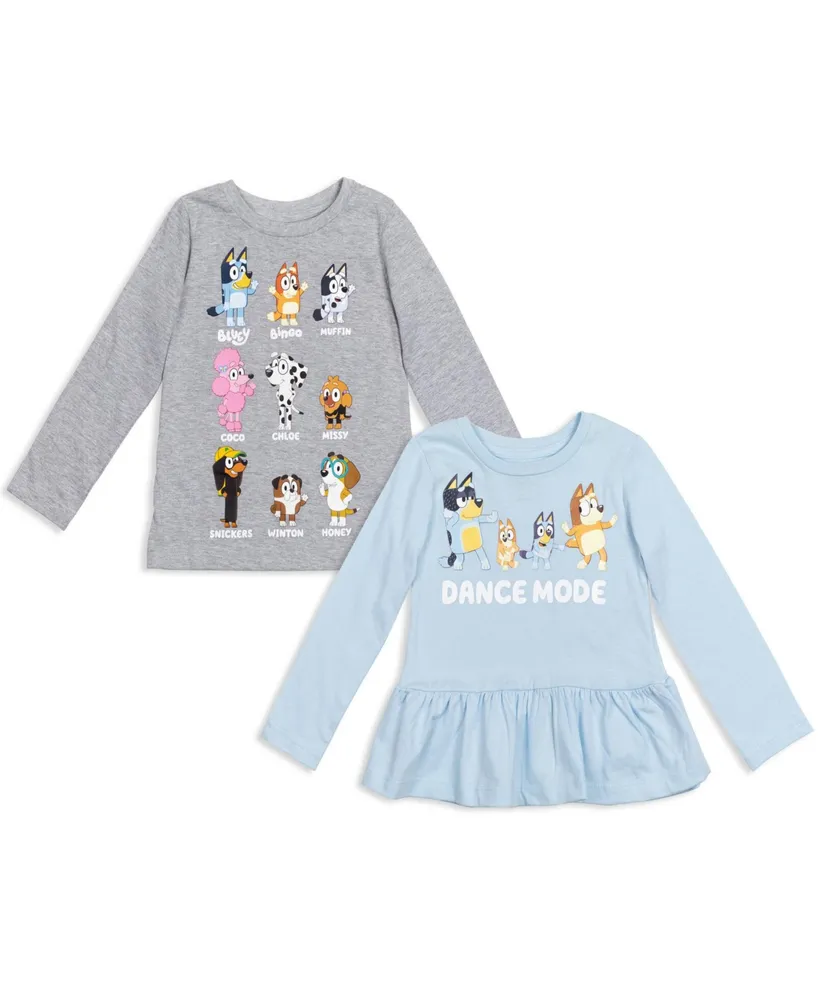 Bluey Toddler, Child Bluey Winton Snickers Honey Muffin Bandit Dad Chili  Mom Missy Chloe Coco Bingo Girls 2 Pack T-Shirts