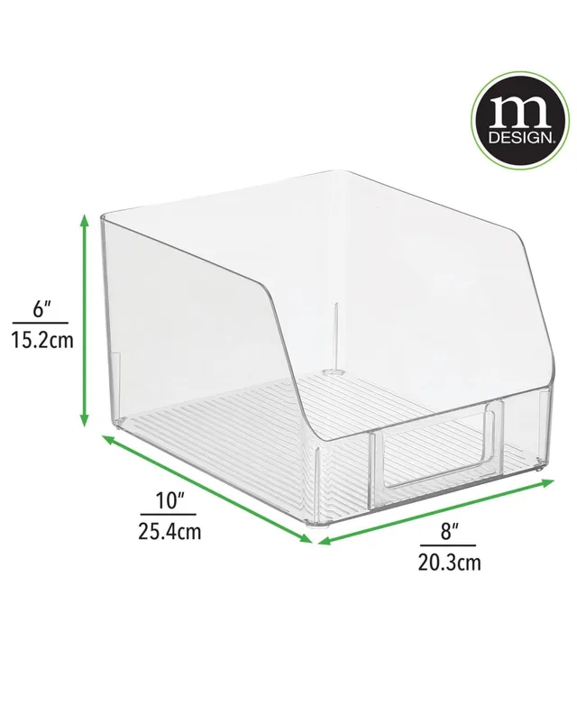 MDesign Plastic Kitchen Pantry/Cabinet Storage Bin w/Handles - 8 Pack -  Clear