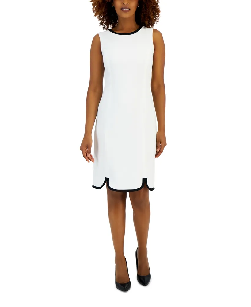 Kasper Women's Stretch-Crepe Contrast-Trim Sheath Dress