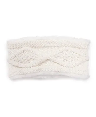 Muk Luks Women's Cable Knit Headband, Licorice, One Size