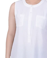 Ny Collection Petite Sleeveless Air Flow Blouse