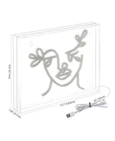 Teary Face Contemporary Glam Acrylic Box Usb Operated Led Neon Light