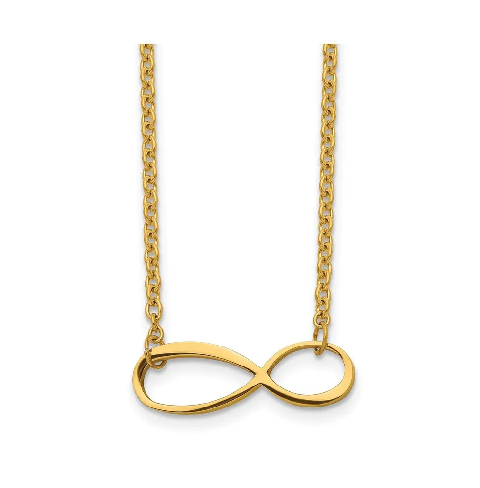 Chisel Polished Yellow Ip-plated Infinity Symbol Cable Chain Necklace