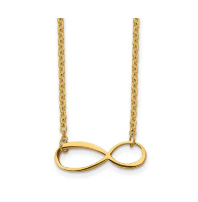 Chisel Polished Yellow Ip-plated Infinity Symbol Cable Chain Necklace