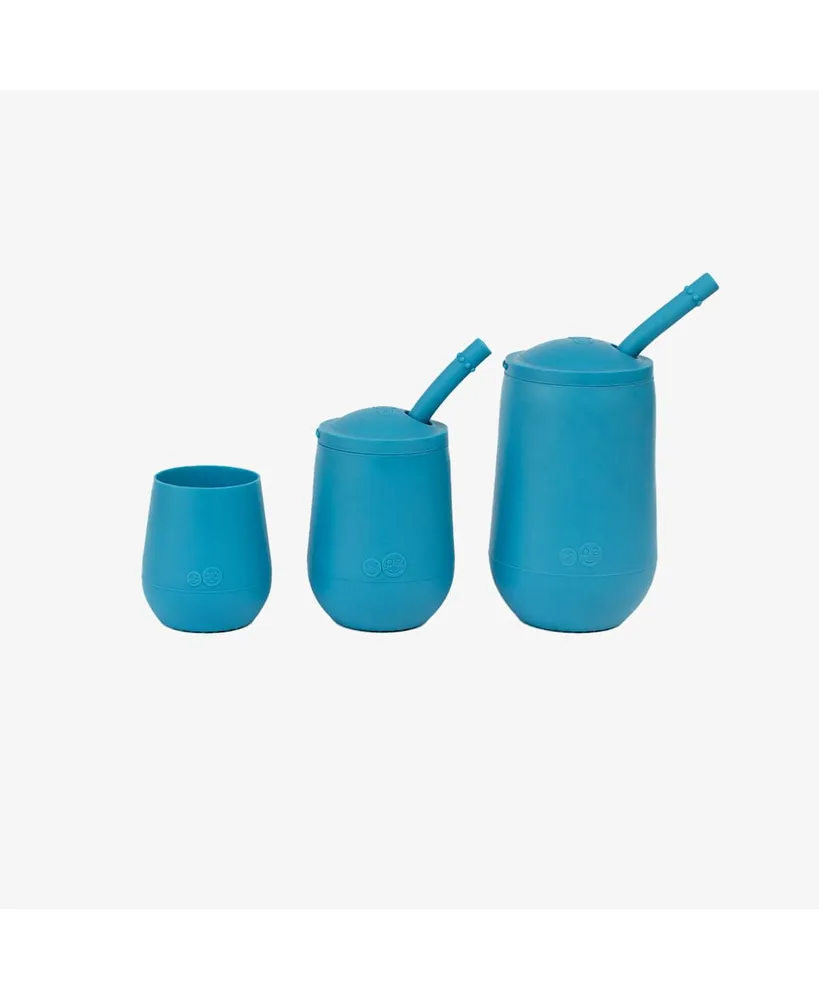 Bumkins Baby Boys and Girls Spill-Resistant Silicone Cup, Straw Lid Set