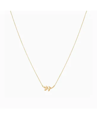 Bearfruit Jewelry Sterling Silver 18k Gold Plated Olivia Leaf Necklace