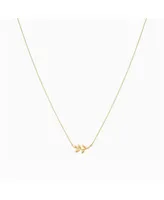 Bearfruit Jewelry Sterling Silver 18k Gold Plated Olivia Leaf Necklace, 14"-16"