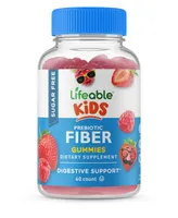 Lifeable Sugar Free Prebiotics Fiber for Kids 4g Gummies - Digestive System - Great Tasting Natural Flavor, Dietary Supplement Vitamins - 60 Gummies