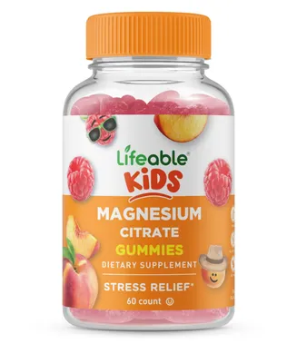 Lifeable Magnesium Citrate for Kids Gummies - Muscle Relaxation - Great Tasting Natural Flavor, Dietary Supplement Vitamins - 60 Gummies