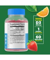 Lifeable Sugar Free Vitamin D for Kids 1,000 Iu Gummies - Bone Health And Immunity - Great Tasting Flavor, Dietary Supplement Vitamins - 60 Gummies