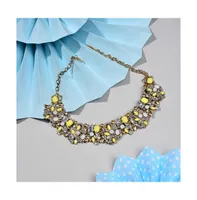 Sohi Women's Yellow Stone Cluster Necklace