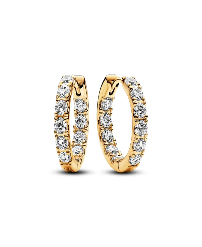 Pandora Cubic Zirconia Row Eternity Hoop Earrings