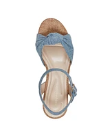 Easy Spirit Women's Danica Block Heel Open Toe Dress Sandals - Medium Blue Denim