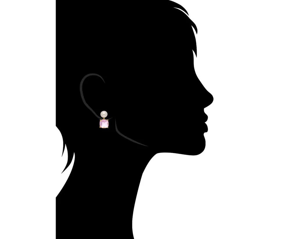 Pearl and Pink Crystal Drop Earring