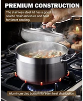 Cooks Standard 6-Quart Stock Pot with Lid, Professional 18/10 Stainless Steel Stockpot Dutch Oven Casserole Cooking Pot, Ollas de Cocina, Compatible w