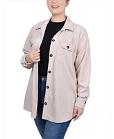 Ny Collection Women's Long Sleeve Corduroy Shirt Jacket