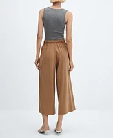 Mango Women's Belted Wide Leg Pants