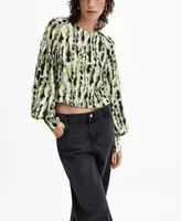 Mango Women's Bow Printed Blouse