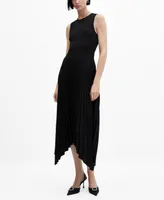 Mango Women's Asymmetrical Pleated Dress