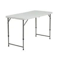 4-Foot Height Adjustable Bi-Fold Plastic Folding Table