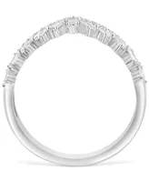 Effy Certified Diamond Round & Baguette V-Shaped Ring (1/3 ct. t.w.) in 14k White Gold