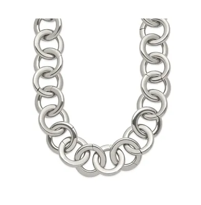Chisel Stainless Steel Polished Circle Link inch Necklace
