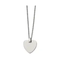 Chisel Polished Heart Pendant on a Cable Chain Necklace