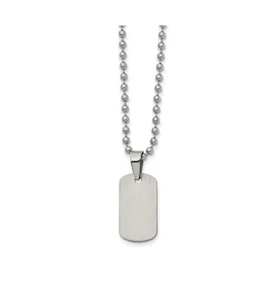 Chisel Brushed Reversible Dog Tag Ball Chain Necklace