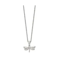Chisel Polished Dragonfly Pendant on a Cable Chain Necklace