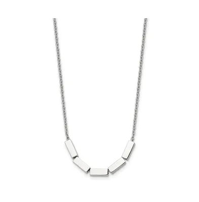 Chisel Rectangle Beads 16.5 inch Cable Chain Necklace