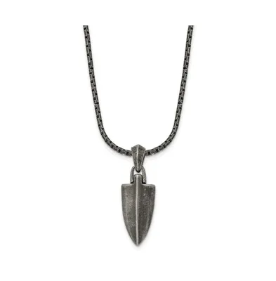 Chisel Antiqued Arrow Pendant 28 inch Box Chain Necklace